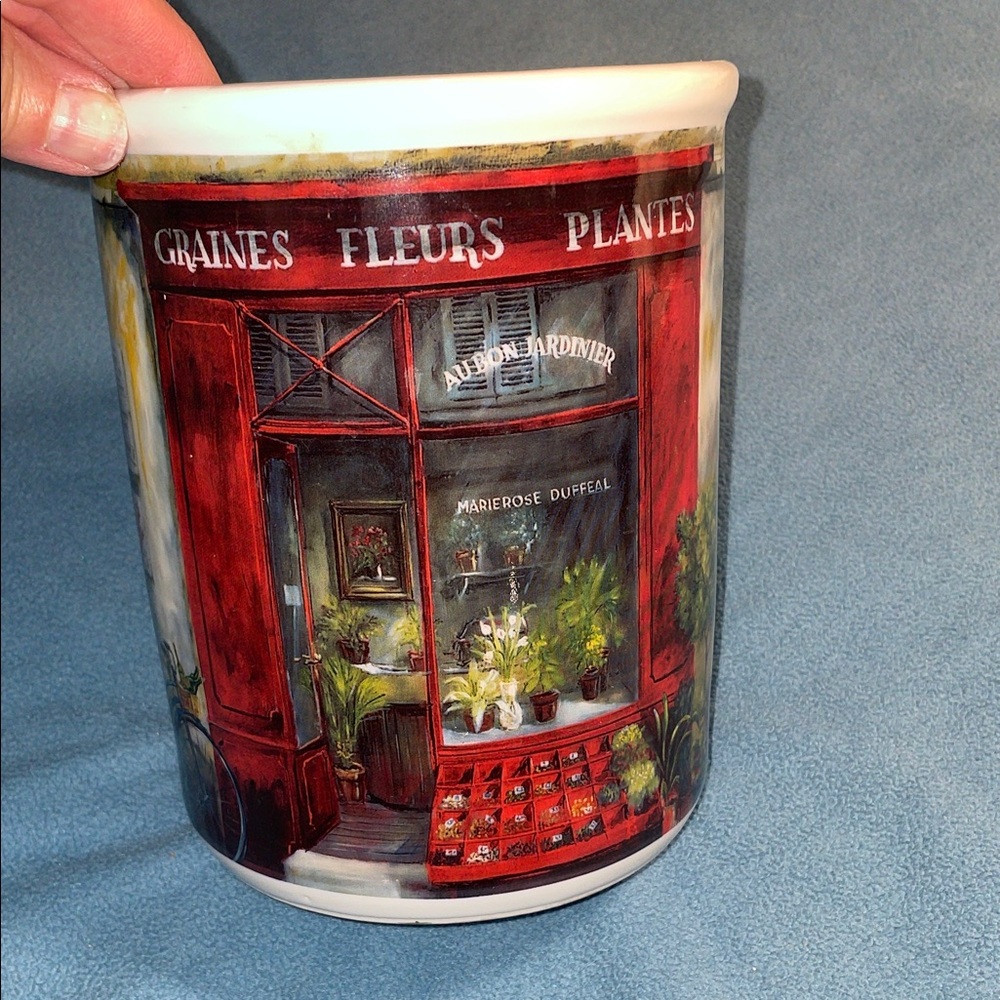 Cypress Home “Euro Cafe” stoneware utensil jar